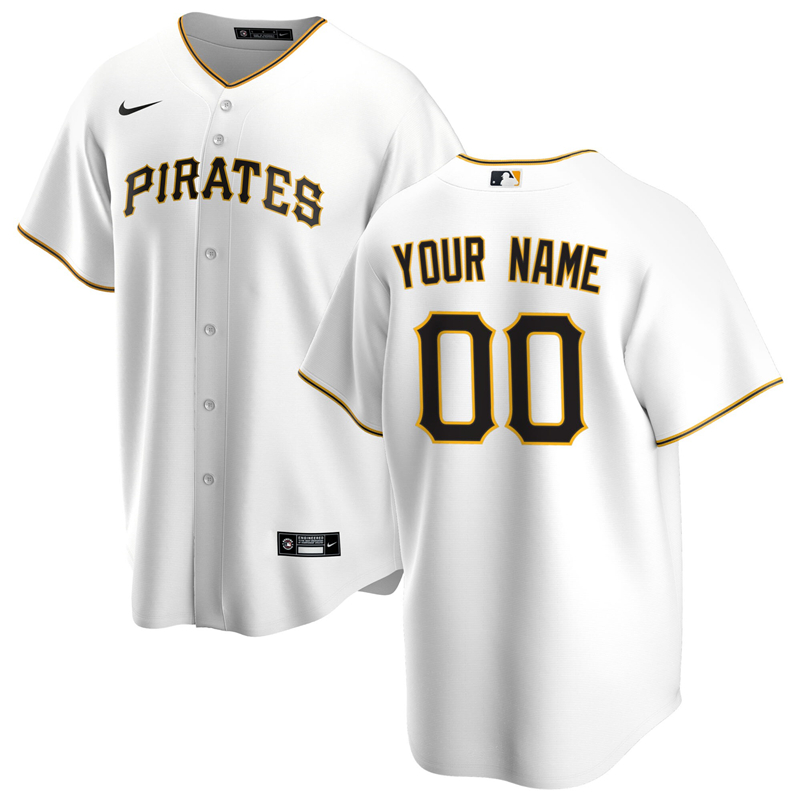 2020 MLB Men Pittsburgh Pirates Nike White Home 2020 Replica Custom Jersey 1->pittsburgh pirates->MLB Jersey